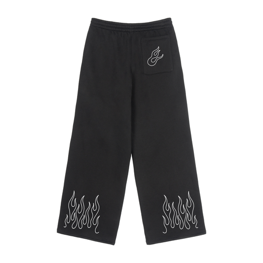 FLAME BOUND WIDE LEG FLEECED JOGGERS