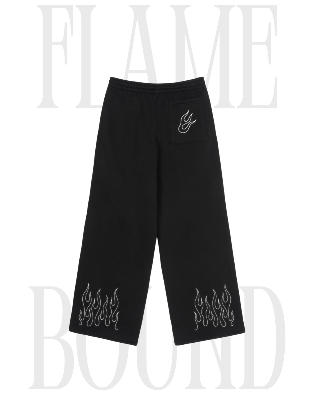 'FLAME BOUND' High Waisted Fleece Straight-Leg Joggers