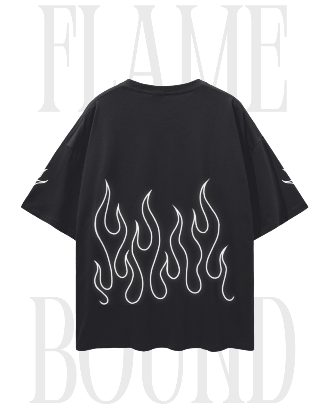 'FLAME BOUND' Loose Drop Shoulder T-Shirt