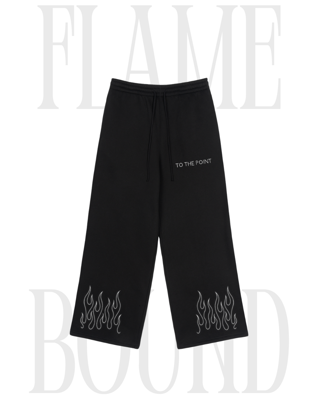 'FLAME BOUND' High Waisted Fleece Straight-Leg Joggers