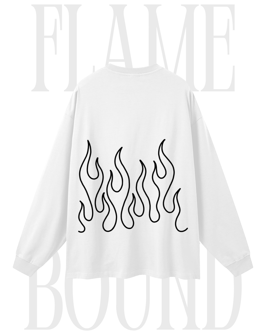 'FLAME BOUND' Oversized Long Sleeve T-Shirt
