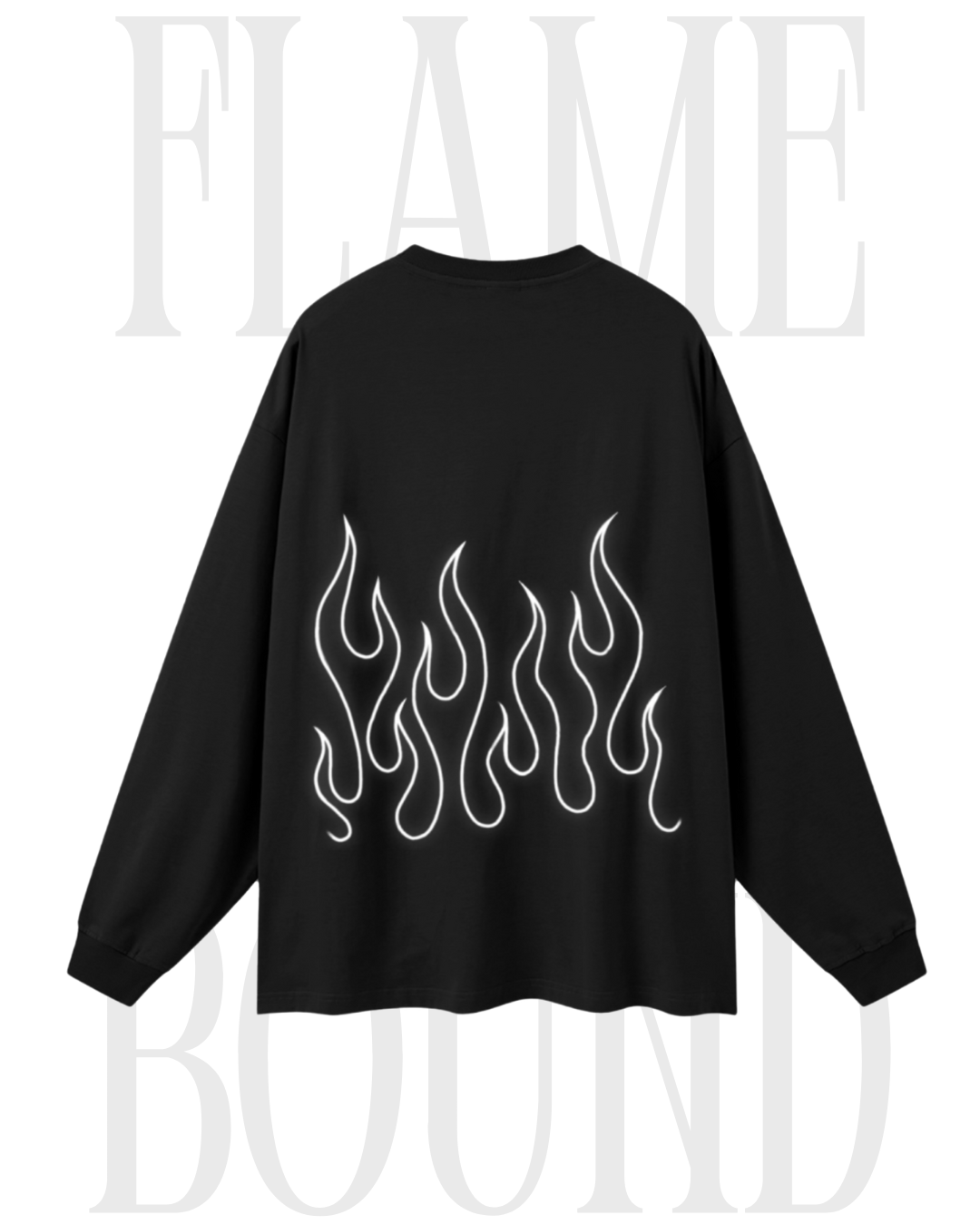 'FLAME BOUND' Oversized Long Sleeve T-Shirt
