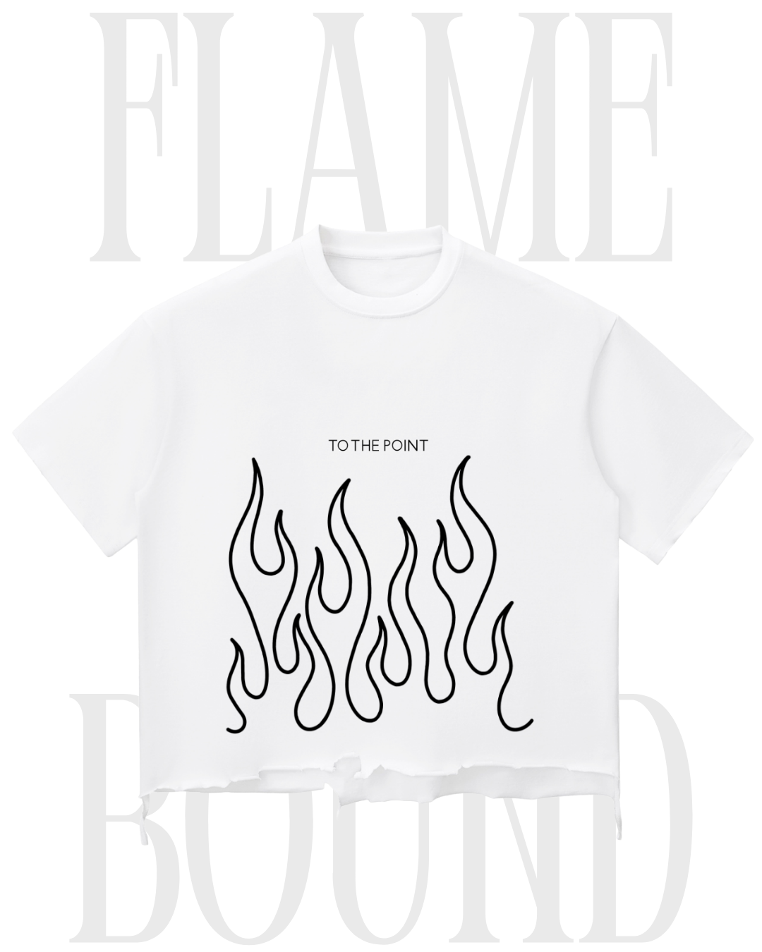 'FLAME BOUND' Raw-Hem Boxy T-Shirt