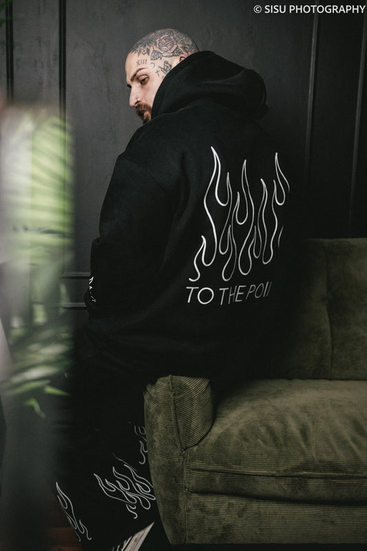 FLAME BOUND OVERSIZED FLEECED HOODIE