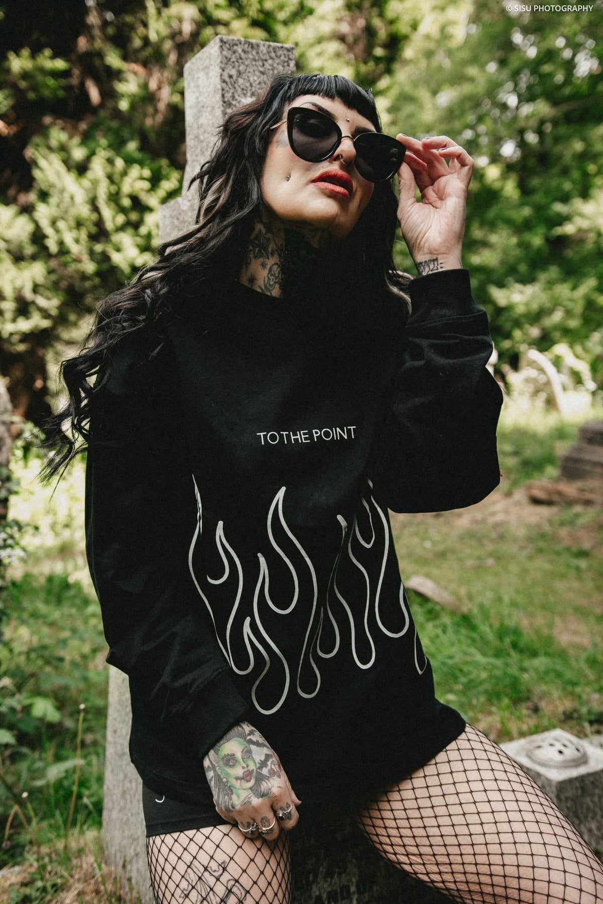 FLAME BOUND OVERSIZED LONG SLEEVE TOP