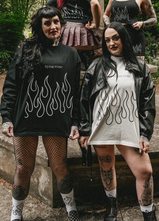 FLAME BOUND OVERSIZED LONG SLEEVE TOP