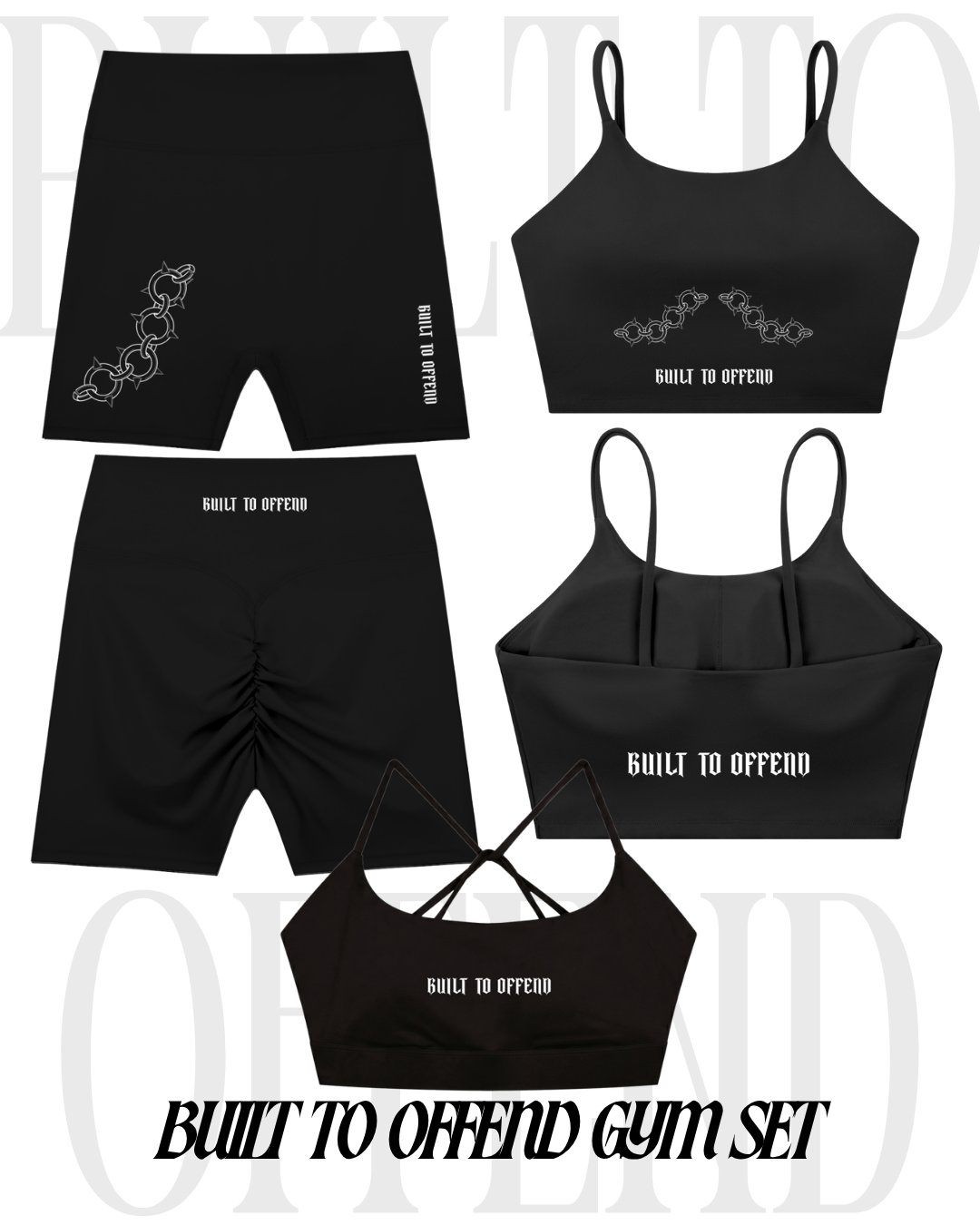 BUILT TO OFFEND GYM CROSS STRAP BRALET