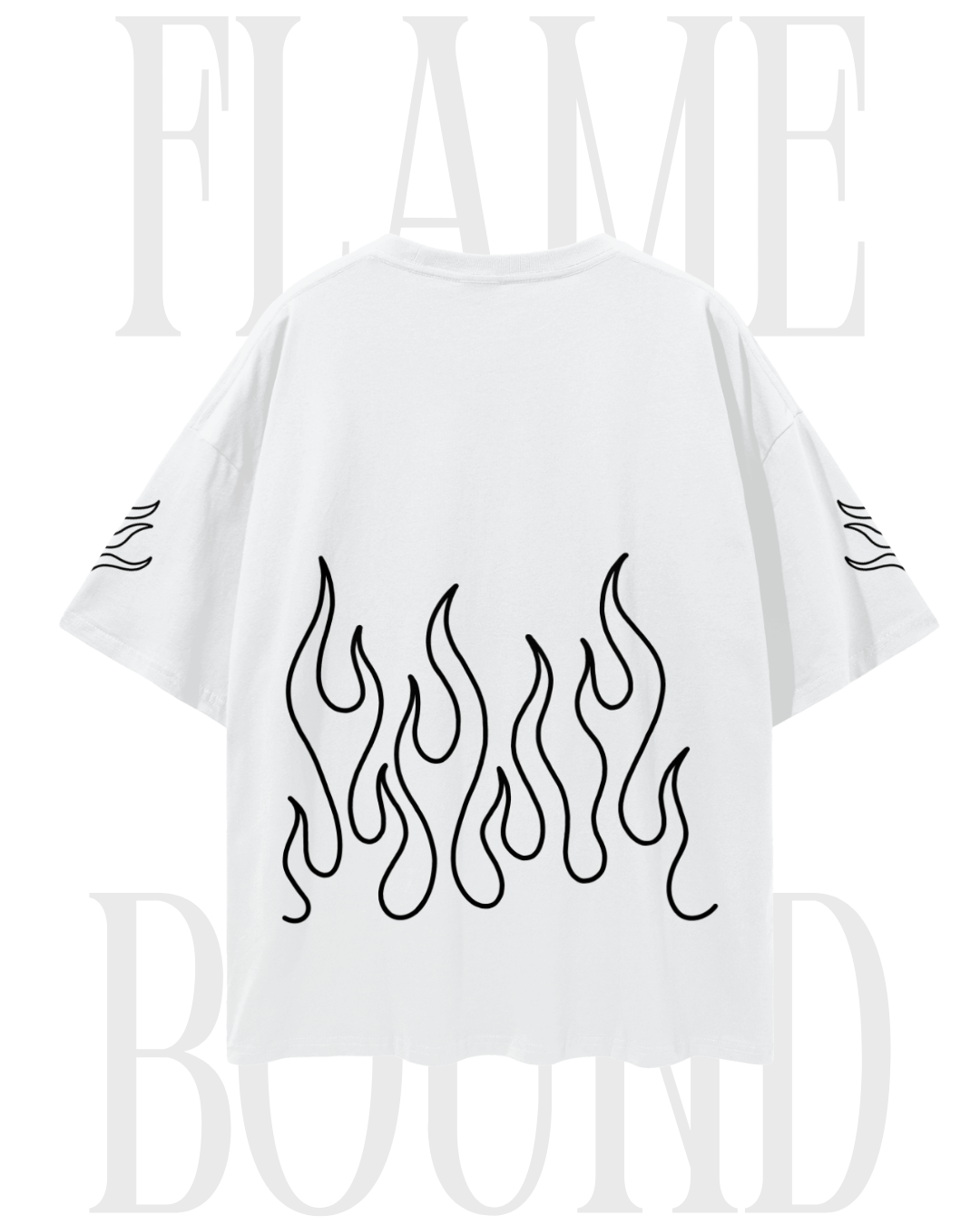 'FLAME BOUND' Loose Drop Shoulder T-Shirt